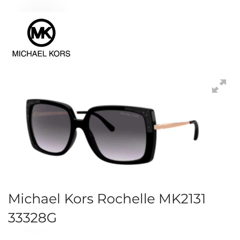 Michael Kors Rochelle MK2131 Embellished Black Dark Gray Radiant Sunglasses
